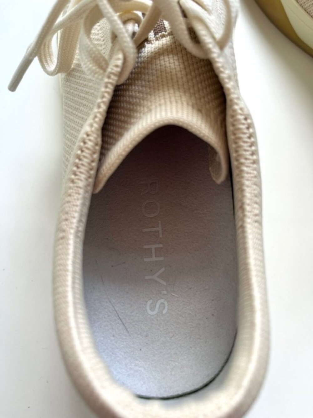 NWT Rothy's The Lace Up Sneakers in Biscuit | Women's Size 8 - Picture 7 of 8